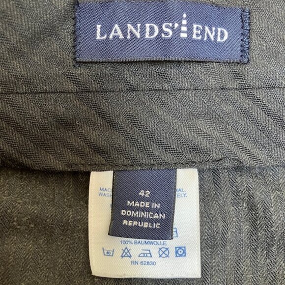 Land’s End Dark Olive Flat Front Corduroy Chino pants size 42 - Picture 3 of 10